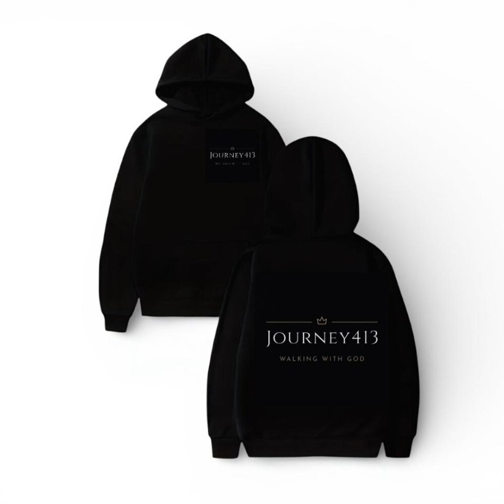 NEW - JOURNEY 413 T HOODIE SWEATER WALKING WITH GOD BLACK SZ- L - Picture 5 of 8